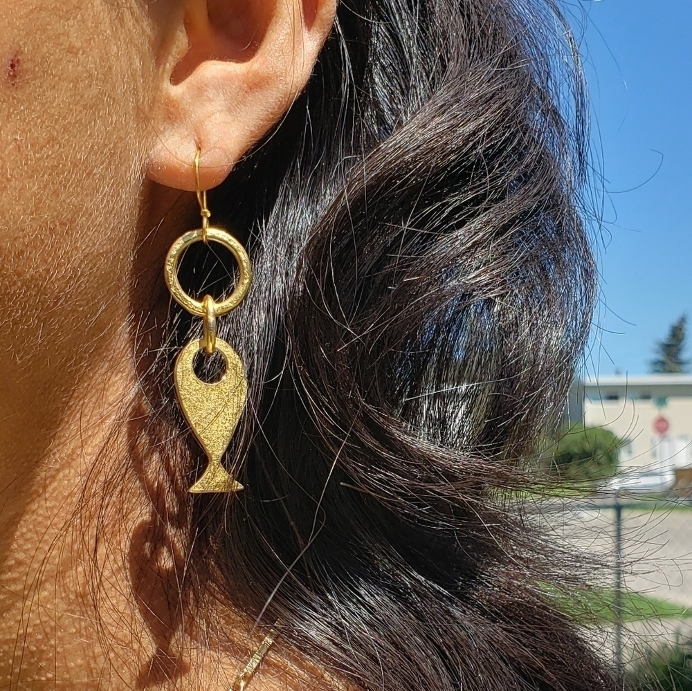 ❤ Gold unique style vintage earrings